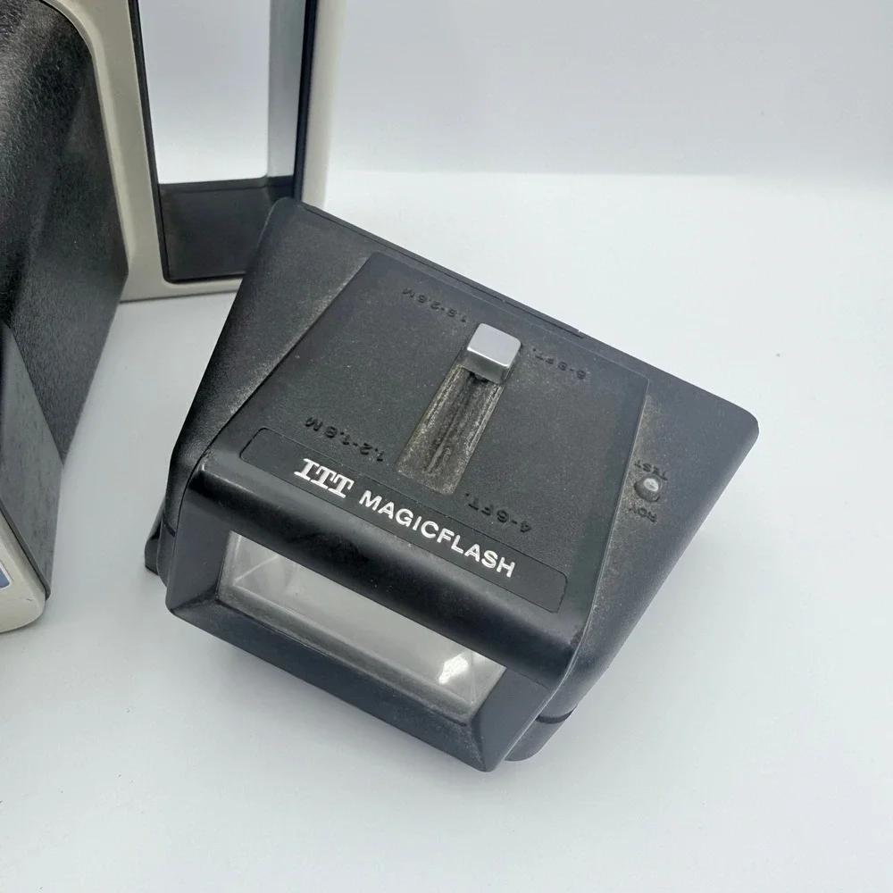 Vintage Kodak The Handle Instant Camera with ITT Magicflash Bundle 1970s USA